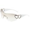 New Y2K Conjoined Body Sunglasses Women's Decorative Heart-shaped Mirror Legs No Border Sun Glasses Outdoor Sport Eyewear UV400