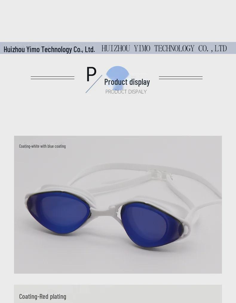 Unisexowe okulary pływackie z silikonu galwanizowanego, przeciwmgielne, wodoodporne - Modne okulary treningowe HD