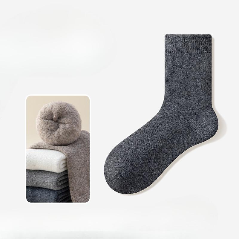 Wool Socks - Men's Thick and Warm Padded Mid-calf Socks for Autumn and Winter. Men's Woolen Socks. Long Winter Sleepers.