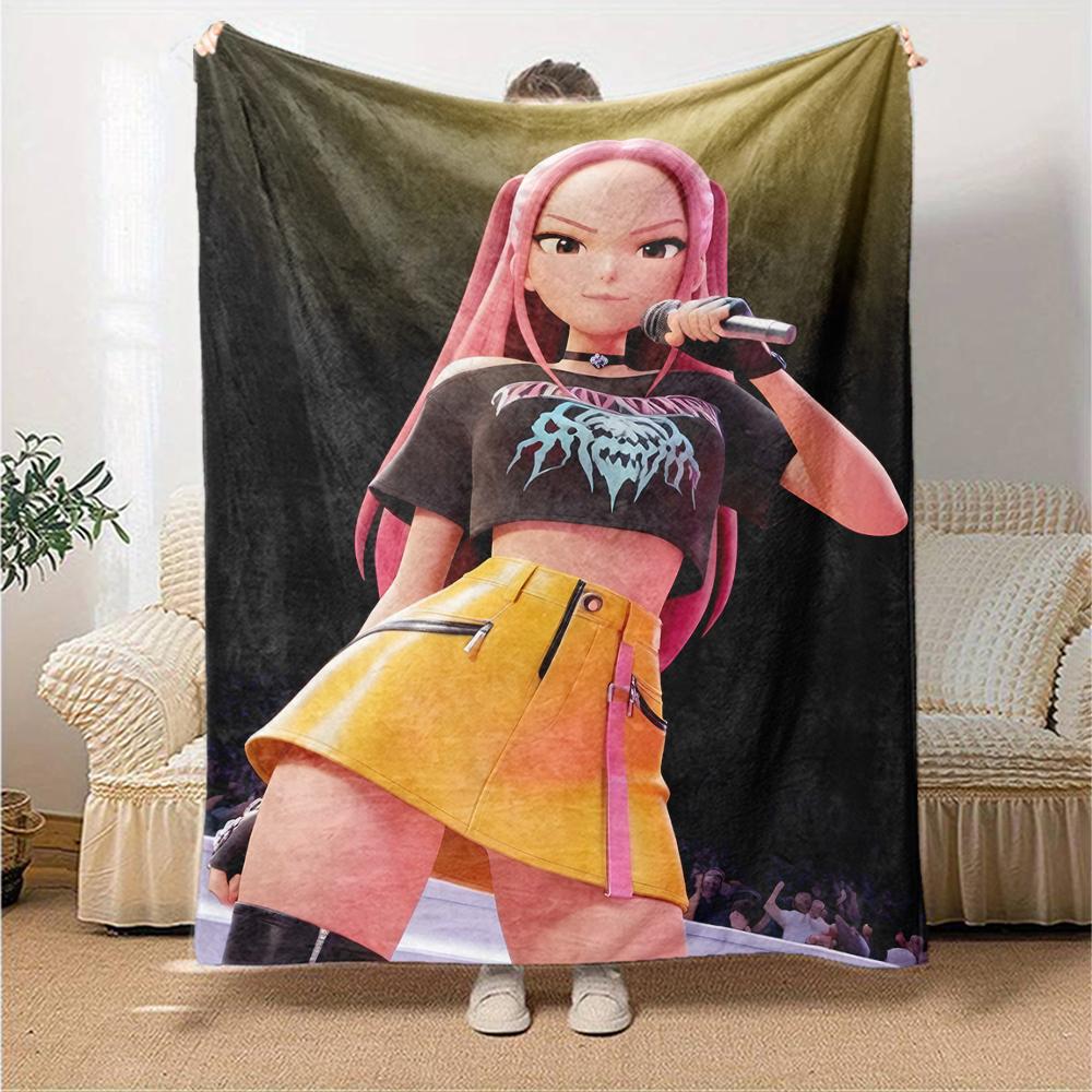 1pc KPop Demon Hunters MIRA2 Blanket, Gift, for Men and Women, Soft Blanket, Good for Sofa Bed Couch Travel, Lightweight Flannel Blanket