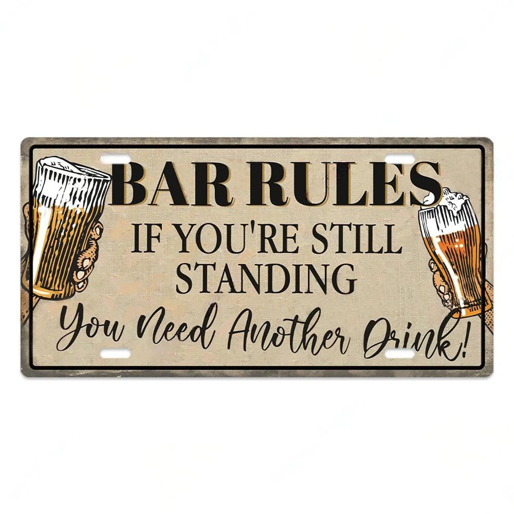 Vintage Wine Culture Metal Signs Wall Decor Licenses Plate Plaque Metal Vintage Tin Sign for Bar Pub Kitchen Dining Room