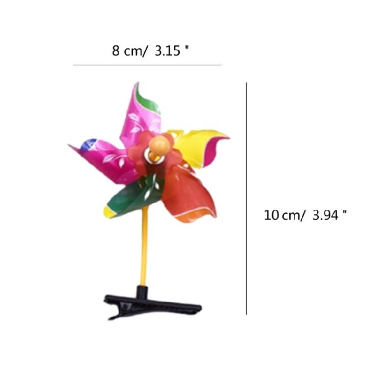 Pack of 24 Colorful Pinwheel Hair Clip Windmills Hair Barrette Hair Decorations