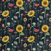 Royal Samt Stoff Polyester Zum Nähen - Motiv Sonnenblumen Auf Der Wiese
