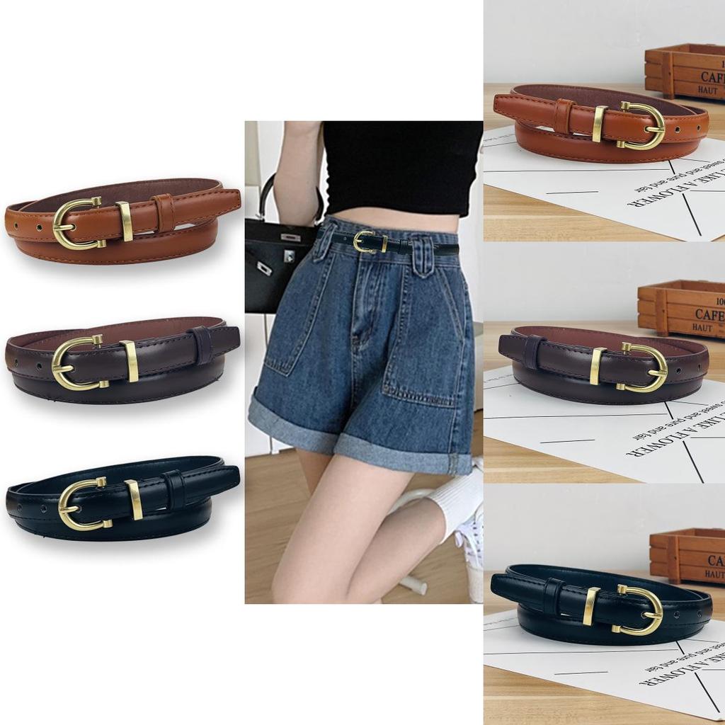 Stylish Pu Leather Womens Belt For Jeans With Slim Width And Classic Pin Buckle