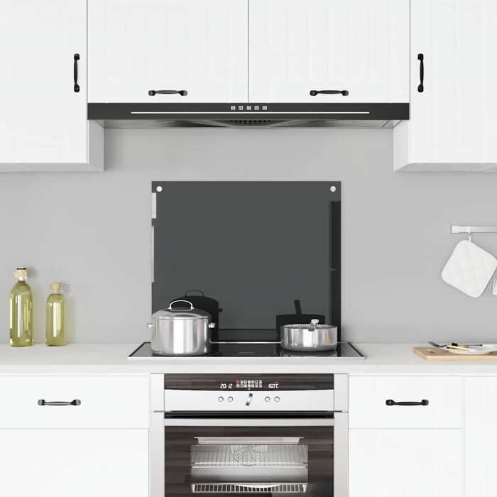 VidaXL Dosseret de cuisine Noir 70x60 cm Verre trempé 249483