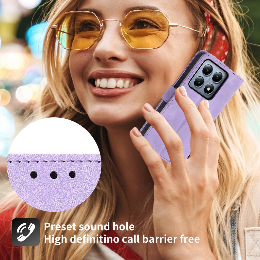 For Xiaomi 14T Pro Case Flower Pattern PU Leather Wallet Phone Cover with Strap