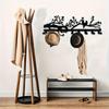 Metal Birds Key Holder Wall Mount Coat Hat Towel Rack Modern Floral Decor