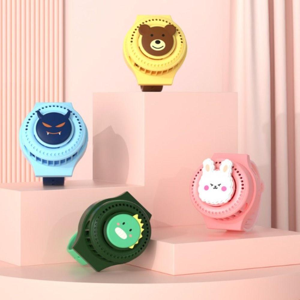 

Animal Shape Handheld Electric Fan USB Charging Mini Electric Fan Wrist Watch Fan Indoor