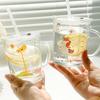Kids Straw Cup With Lid And Handle Cute Glass Tumbler Baby Feeding Water Bottle Cartoon Glass Cup For Kids Drinkw