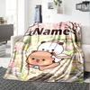 Customizable Yier BuBu Bear1 Throw Blanket – Personalized Name, All-Season Cozy Snug Blanket, Machine Washable, Personalized Blanket