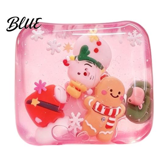 Cute Santa And Snowman Toys Christmas Stress Relief Toy with Internal Dolls Transparent Soft Maltose Fidget for Adults Office Desk Cube Sensory Toy,