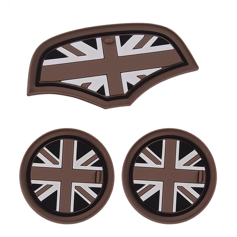 3Pcs Union Jack Car Cup Coffee Cushion Storage Auto Non-slip Mat Pad Accessories For Mini Cooper Clubman F55 F56 F60 F54 F57