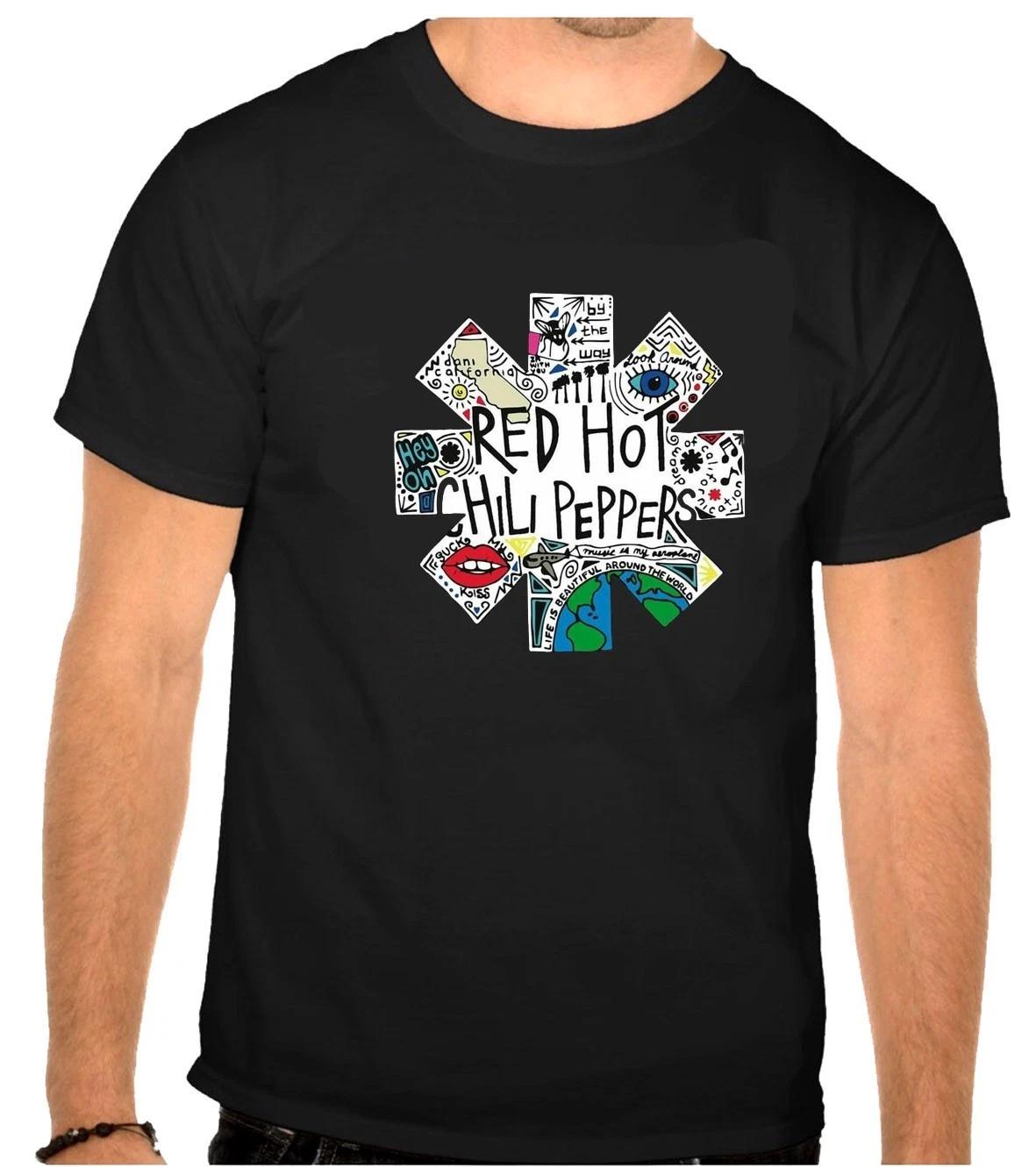 

Red Hot Chili Peppers Rock Music Logo Black T-Shirt -1374- 3XL