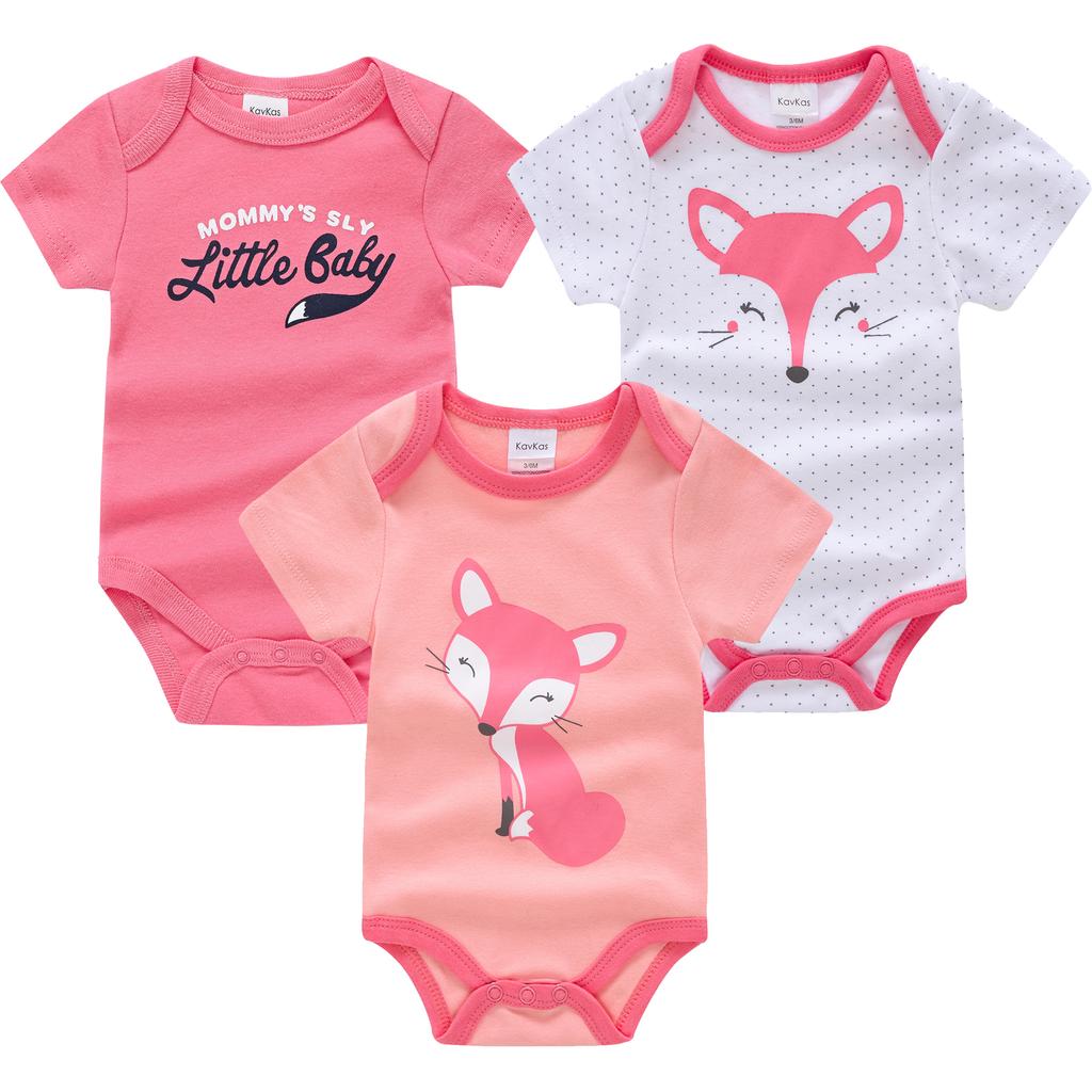 3 Items Baby Girls Clothes  Pour Nouveaux Cotton Short Sleeve Girl Bodysuit 0-12 Months Newborn Boys Clothing Toddler