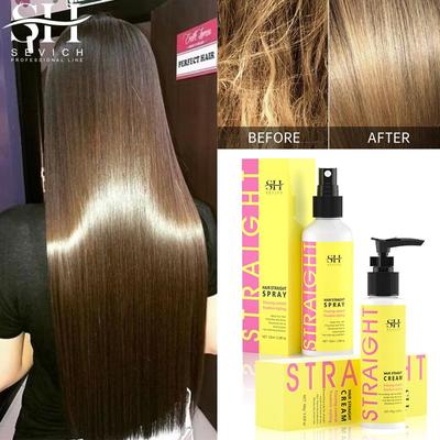 Creme de alisamento rápido de queratina, creme anti-frizz, spray de cabelo liso e brilhante, anti-quebrado, alisamento de cabelos, produtos de cuidados com os cabelos