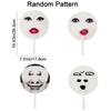 10Pcs Plastic Abstract Transparent Handheld Fan Waterproof Round Red Lips Printed Fans with Handle Big Eye and Red Lip Fan