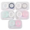 1pcs Candy Color Contact Lens Cases Simple Transparent Portable Eye Contacts Lenses Holder Box Case with Tweezers Wearing Tools