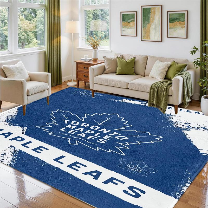 Toronto Maple Leafs Design Crystal Velvet Rug Soft Decorative Mat for Bedroom Entrance