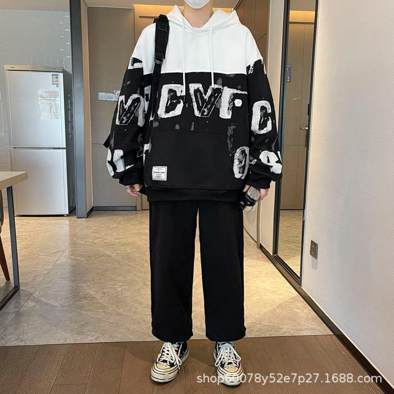 Casual Sports Suit Men In Of 2025 Stylish Versatile Hooded Sweatshirt A Complete Set Clothes