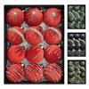 12pcs 8cm Christmas Tree Ornaments Set with Velvet Flocked Finish for Holiday Decoration Suitable for Trees Mantles and Events