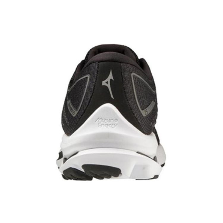 Mizuno Wave Rider 25 Round Toe Lace-Up Fabric Leather Durable Lightweight Rebound Low-Top Running Shoes Men Sneaker Black Silver J1GC210304