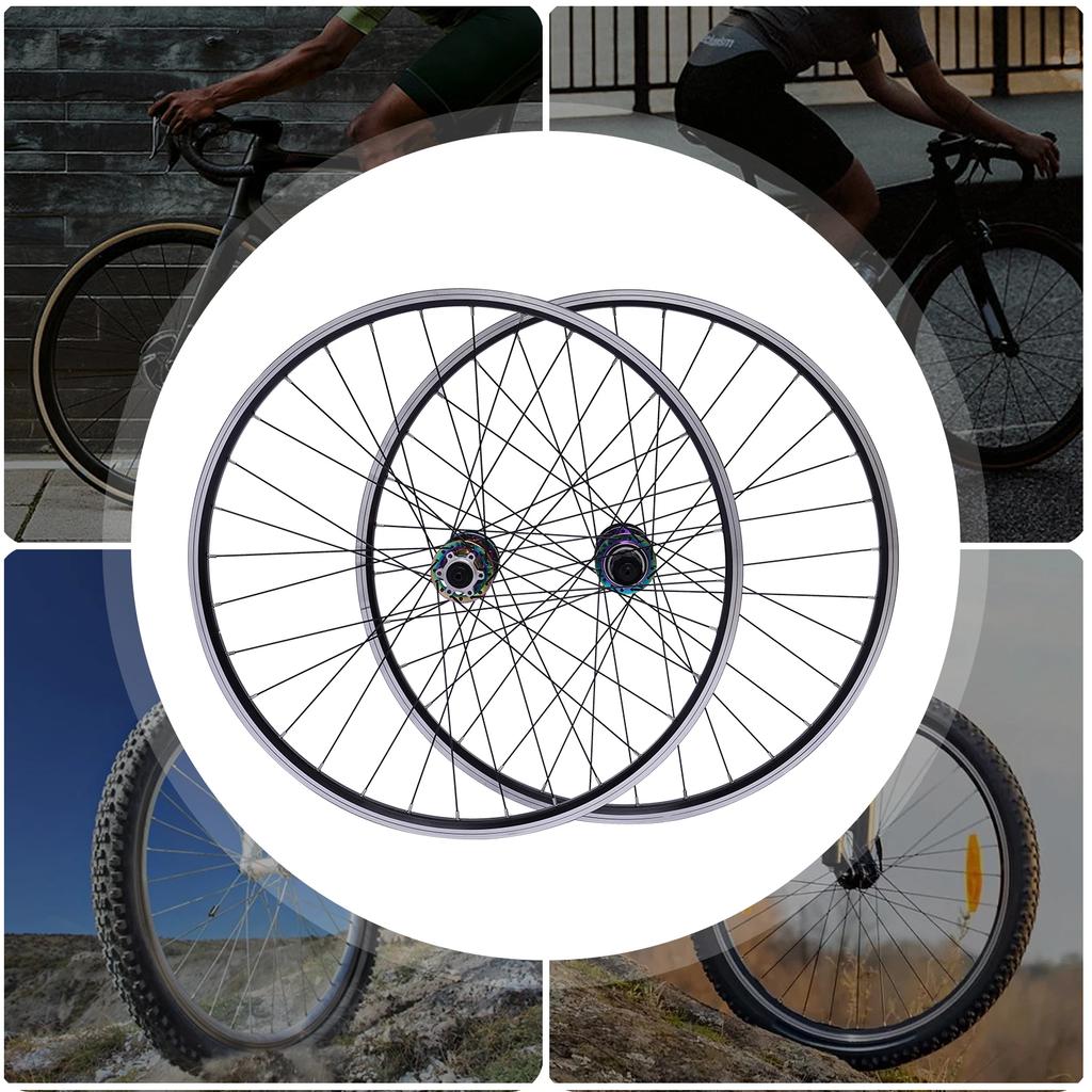 27.5In MTB Wheelset Aluminum Alloy Disc Brake Ready(441lbs Load Capacity) - Quick Release Front Rear Black Mountain Bike Wheels