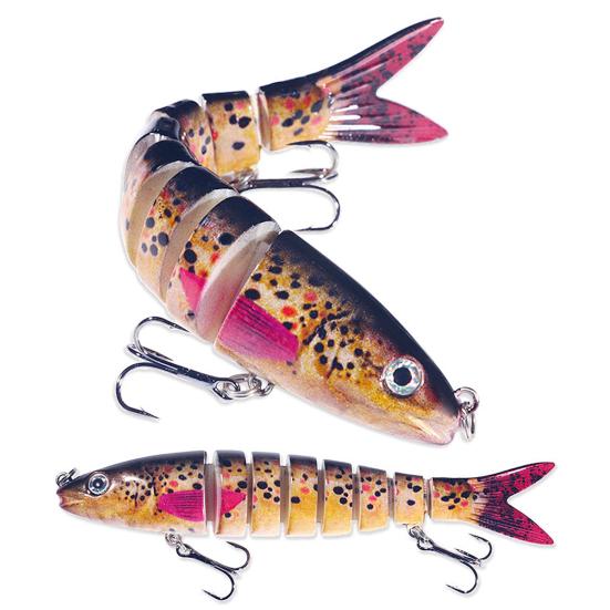 13.4cm 18g Multi-knot Fish Bait Realistic Design 3D Eyes Holographic Body Lure Bait Set with Built-in Ball Swinging Fish Lure