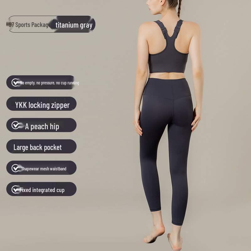 

Женский противоударный спортивный бюстгальтер: Большие, регулируемые, присборенные бретели, идеально для бега и йоги, одежда для фитнеса весна/лето M (YKK zipper)