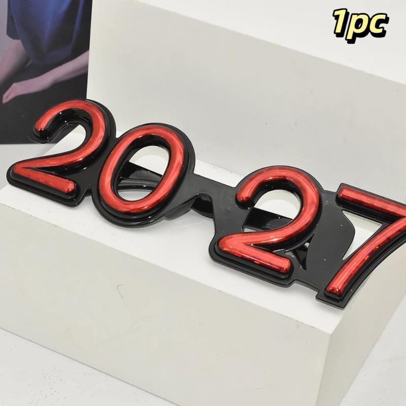 2027 Number Eyeglasses Happy New Year Glasses Diamond Glitter Sunglasses Cosplay Prop Xmas Party Decoration Funny Glasses