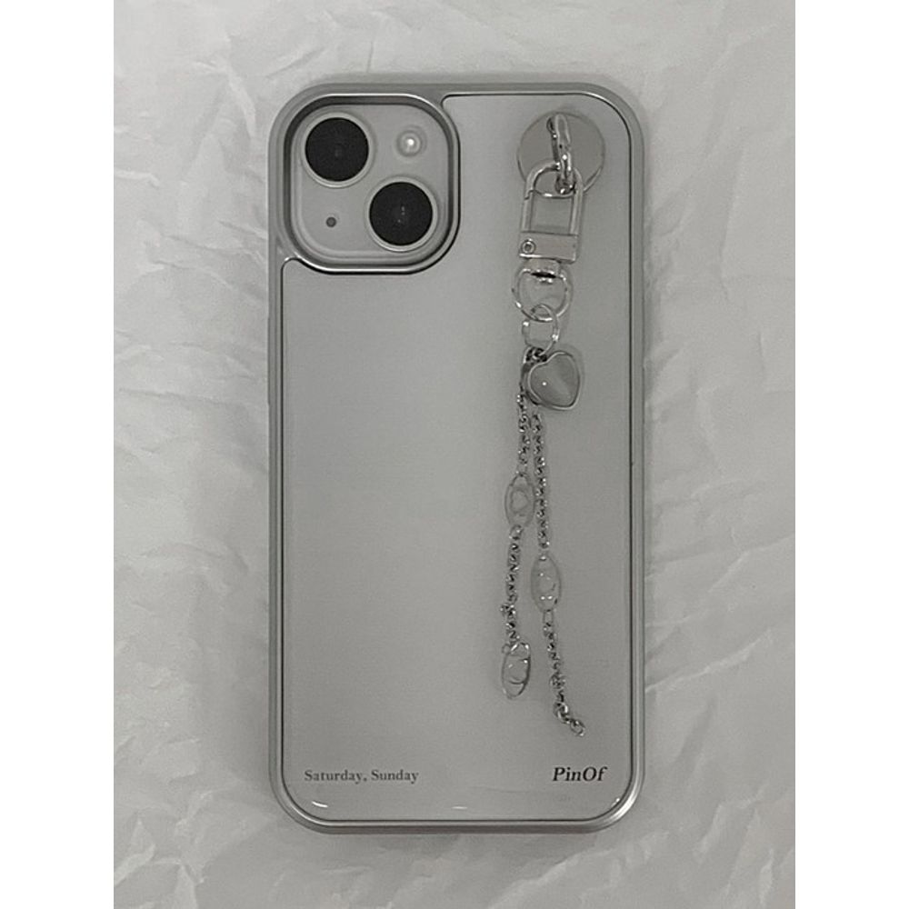 PinOf Silver Heart keyring Silver