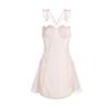 Women's Satin Lace Sheer Padded Flutter Sleeve Cami Sleep Dress with Robe Lounge Set