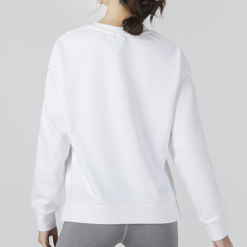 Adidas Mh 3S Sweatshirt Casual Solid Crew Neck Pullover Women Tops White HM7077
