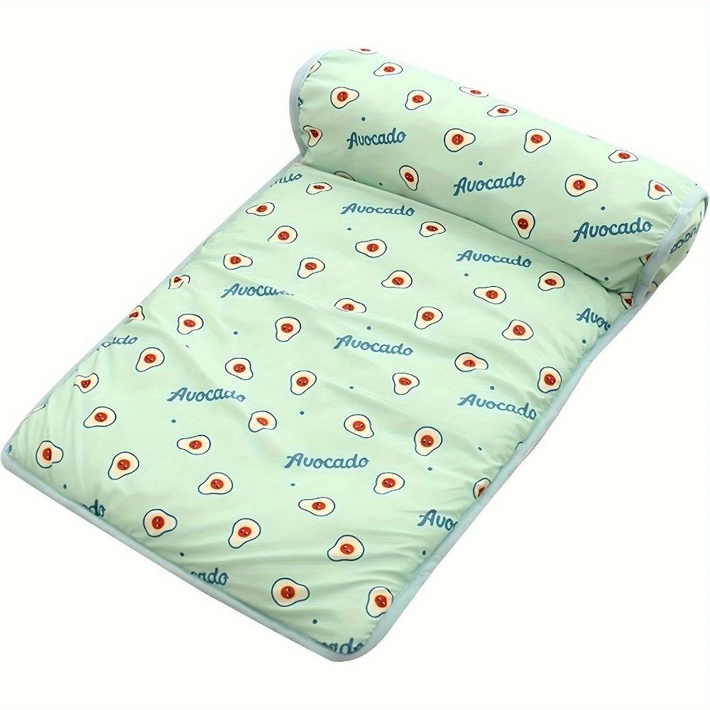 Cooling Pet Mat with Pillow - Non-Slip, Comfortable Dog & Cat Bed for All Sizes - Ideal for Indoor/Outdoor Use, Pet Cooling Mat