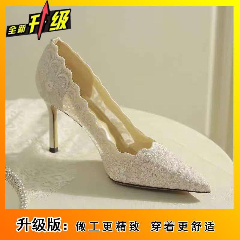 Fashion Versatile and Comfortable Single Shoes Women's Spring and Summer New Niche Design Sense Pointed Head Shallow Mouth High Heels Women