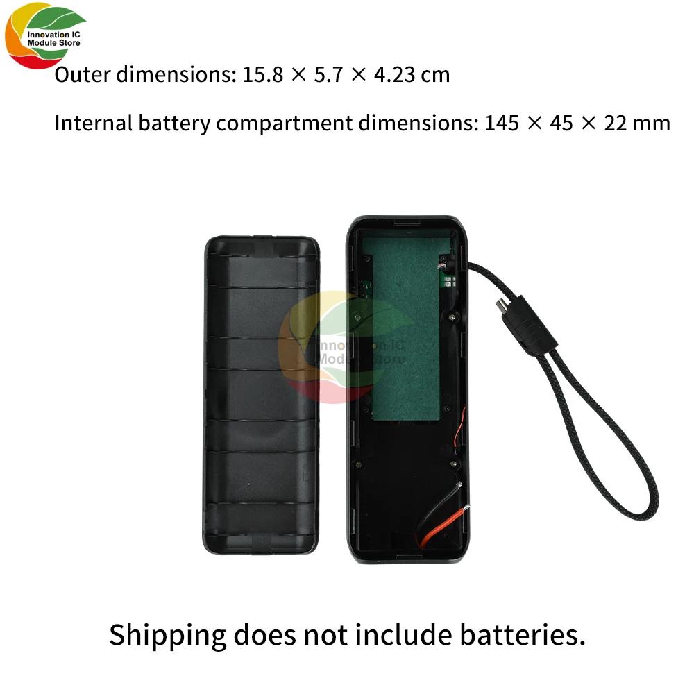 DIY High-Power PD 111W Fast Charging Power Bank Kit 1-Cell 11711 Battery Case with Built-In Cable Gray Power Bank Housing