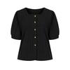 SELLY'S Gold Button Puff Short Sleeve Jacket_I6B-Cjk001