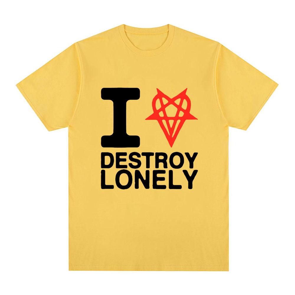 I Heart Love Destroy Lonely T Shirt Unisex Women Clothing Fashion Harajuku Opium Tshirt 100 Cotton Casual Cozy Oversized Tshirts