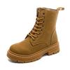 Tide Martin boots women's autumn new British platform student short boots versatile locomotive rhubarb boots leather boots