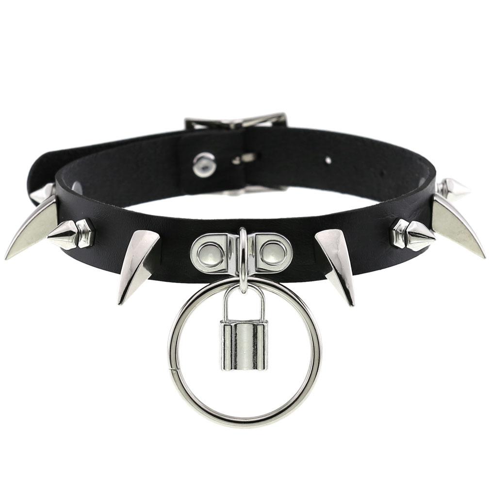 DIEZI Different Style Hip Hop Leather Choker Necklace Women Men Harajuku Gothic Punk Sexy Circle Tassel Chain Necklace Jewelry