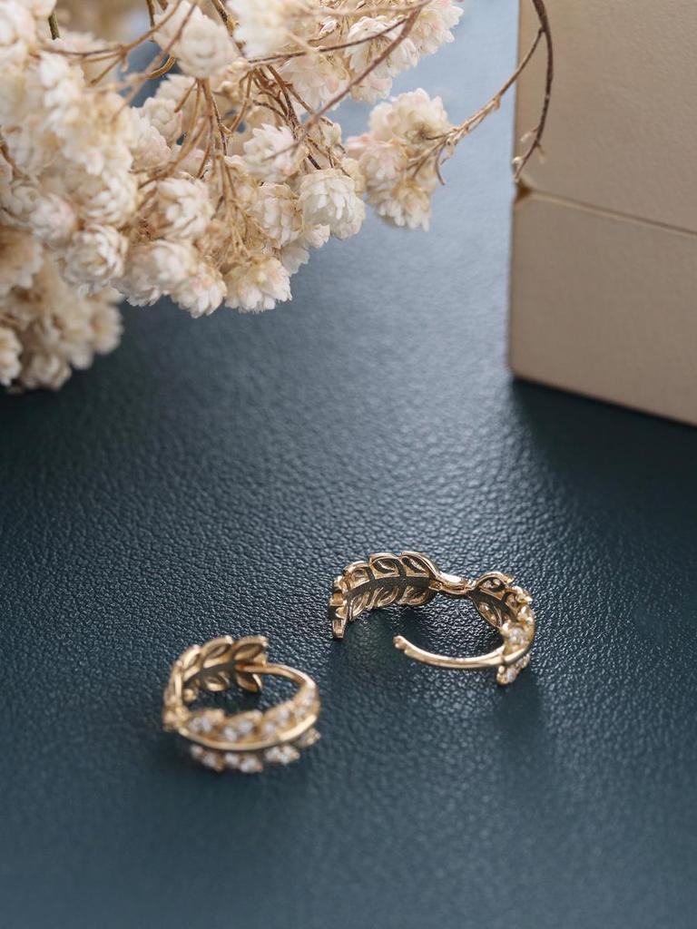 Rice Fragrance 18K Gold-Plated S925 Silver Wheat Ear Earrings - Shiny & Exquisite Women's Ear Clips