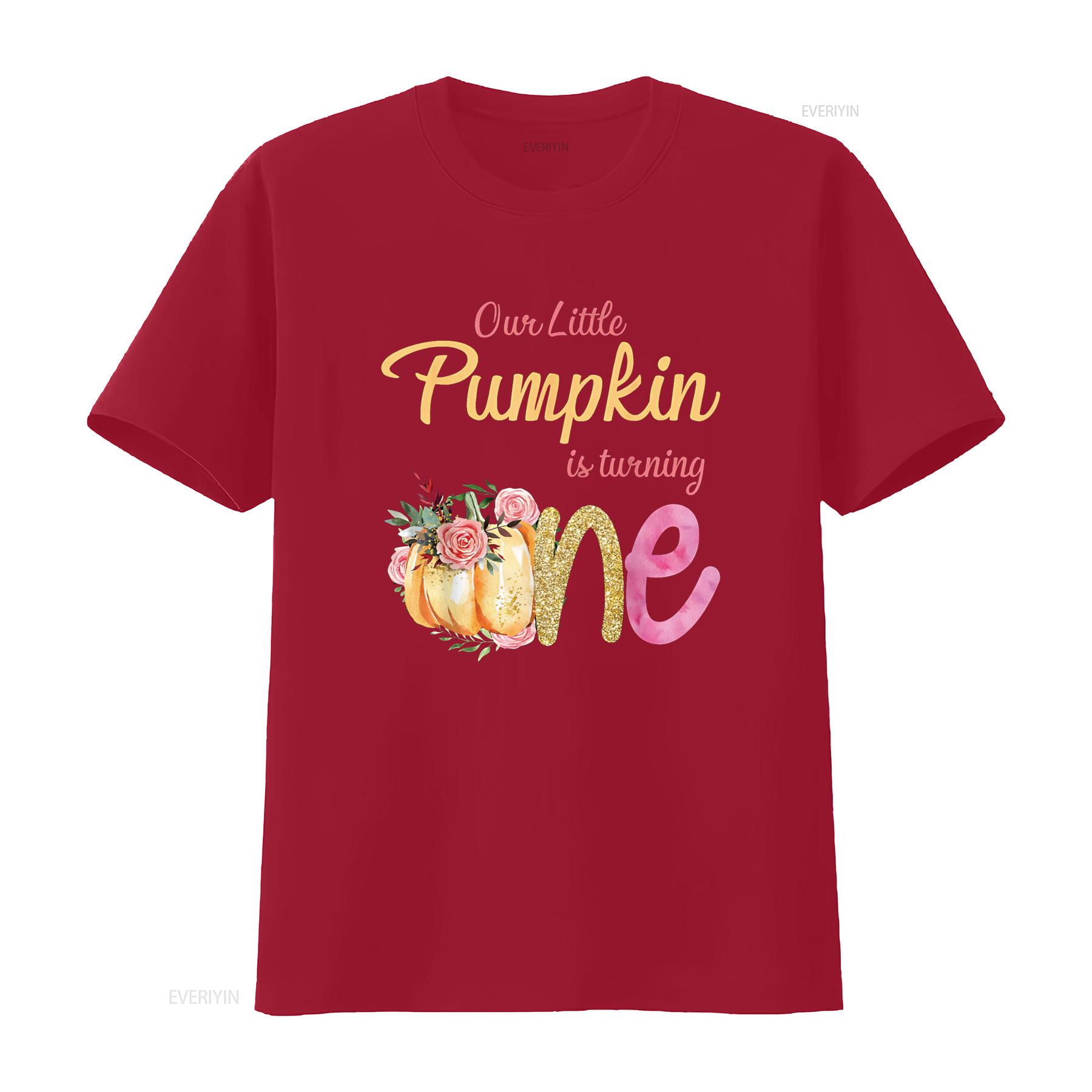 

Our Little Pumpkin is Turning 1 Fall 1st Birthday Matching T Shirt vintage Washed Unisex Stretched Soft homme Stylish S