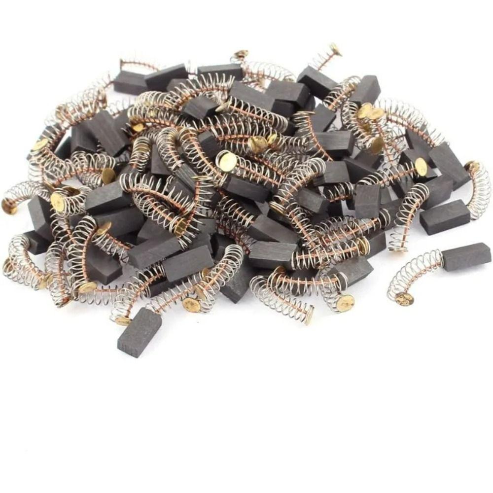 50Pcs Heavy-Duty Power Tool Carbon Brushes 5 Models with Metal Base Carbon Brush Replacement Kit Electric Motor Carbon Brushes