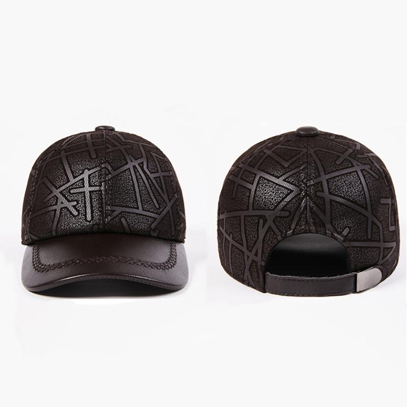 EFei Handmade skórzana czapka z daszkiem z owczej skóry Retro skórzana czapka dla kobiet Unisex Fashion