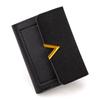 European & American Retro Women's V-Shaped Trifold Wallet with Card Holder, ID Window, Coin Purse, and Money Clip.