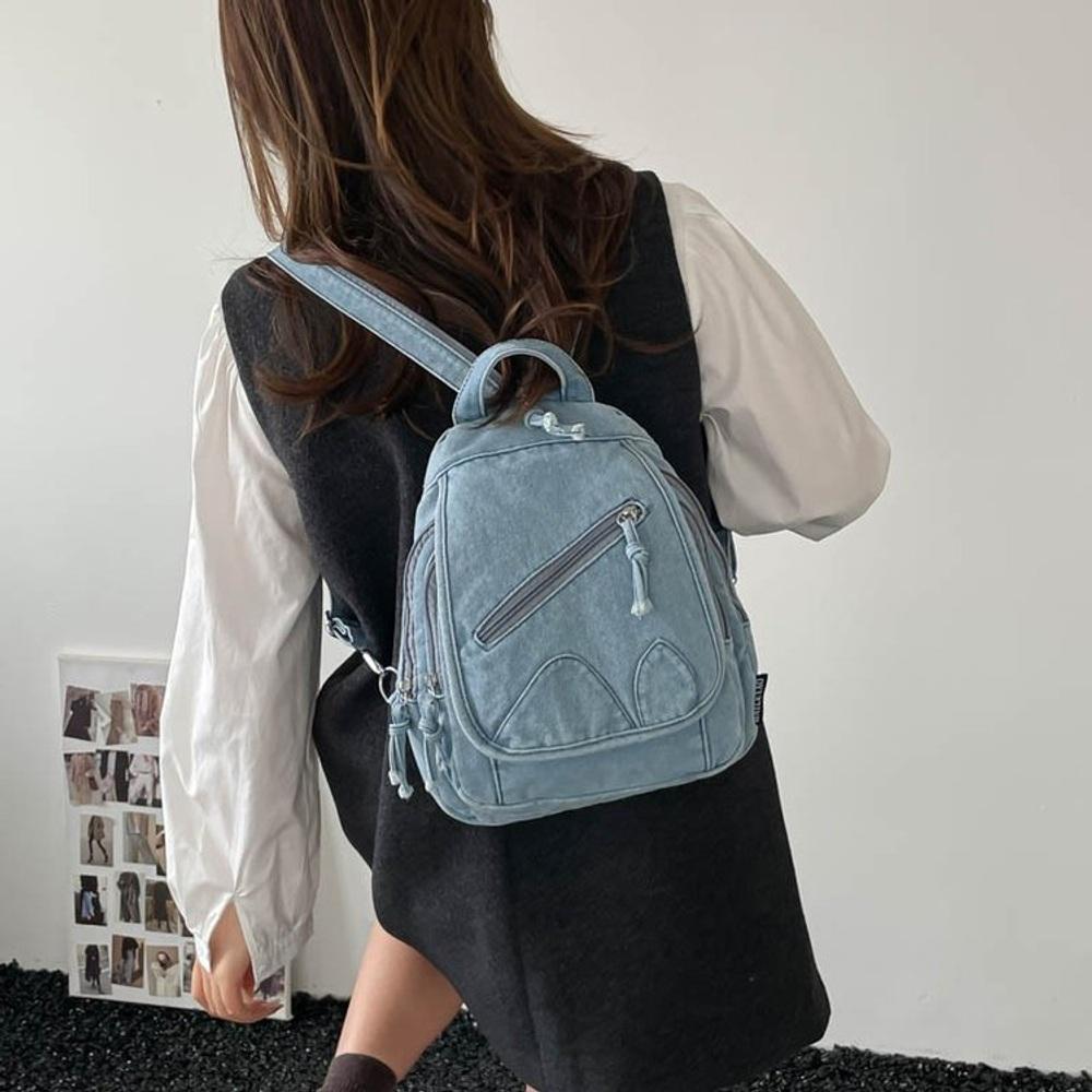 Women's Denim Mini Backpack Casual Travel Shoulder Bag