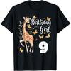 Giraffe 9th Birthday Girl 9 Years Old Giraffe Lover T-Shirt