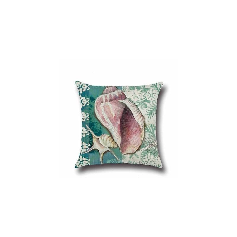 High-quality Linen Marine Animal Pillow Cushion Cover With Timeless Sea Creature Art