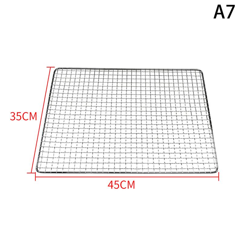 

304 Stainless Steel Rectangle Square Bbq Net Mesh Grill Nonstick Baking Mat Outdoor Camping Barbecue Grilling Part Grates
