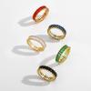 New Trendy CZ Zircon Gold Color Metal Rings for Women Luxury Multicolor Stone Engagement Rings Wedding Bands Jewelry Lover Gifts