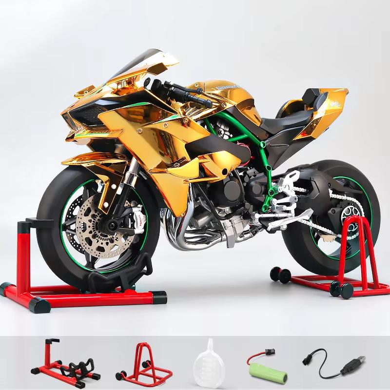 

Великий 1:6 Kawasaki H2R Спрей Сплав Литий Під тиском Мотоцикл Іграшка Звук Світло Динамічна Металева Модель Завантажувана Подарунок на День народження Хобі Колекціонування золотий